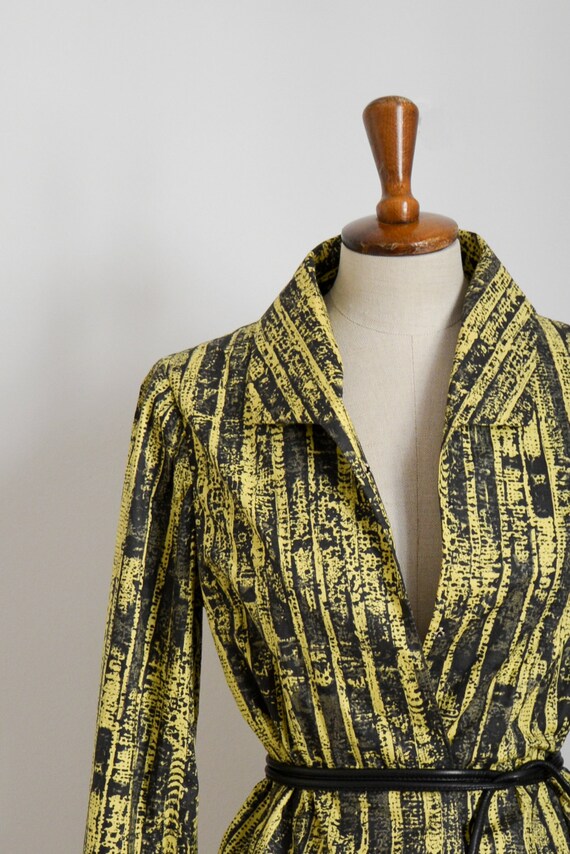 50s vintage blazer in yellow and black, made of c… - image 2