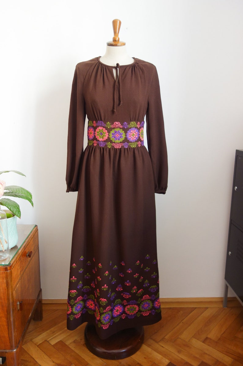 70er Jahre Kleid aus Crepe Bild 2