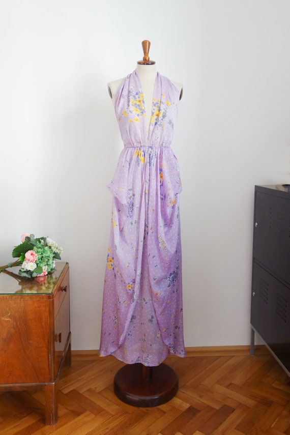 givenchy purple dress Spring 1982 Unlabeled Givenchy One Shoulder Purple Silk Dress Shrimpton Couture
