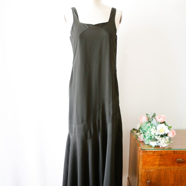 Langes 20er Jahre Kleid aus Seidencrepe, Flapper