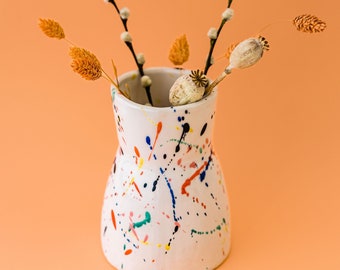 Vase artistique fait à la main, vase en porcelaine, vase coloré