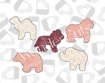 Frosted Animal Cookie- Mini Set of 5 cookie cutters-Valentine's Day