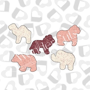 Frosted Animal Cookie- Mini Set of 5 cookie cutters-Valentine&#39;s Day