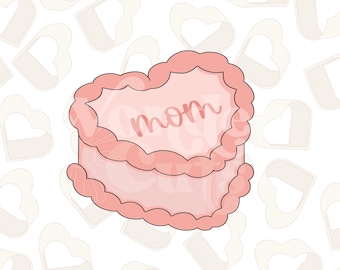 Vintage Heart Cake Cookie Cutter- Mother&#39;s Day Cookie Cutters