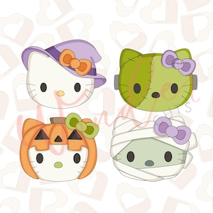 Halloween Kitties Set of 4 Cookie Cutter - Halloween Cookie Cutters