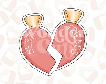 Besties Charms Cookie Cutter- Valentine's Day Cookie Cutters- Valentine Cookie Cutters