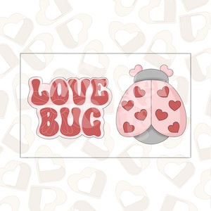 Love Bug Set of 2 Cookie Cutters- Valentine&#39;s Day Cookie Cutter
