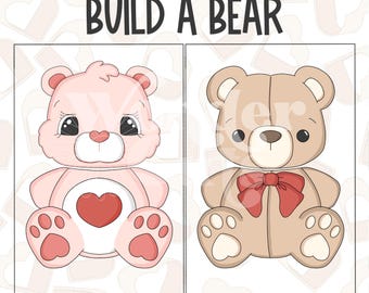 Build a Bear Set of 3 Cookie Cutters- Valentine's Day Cookie Cutters - Valentine Cookie Cutters