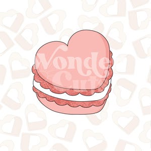 Heart Macaron Cookie Cutter- Valentine&#39;s Day Cookie Cutters- Valentine Cookie Cutters