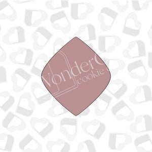Rounded Diamond-plaque- Cookie Cutter