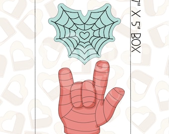 Valentine Spidey Set of 2 Cookie Cutter - Valentine&#39;s Day Cookie Cutters
