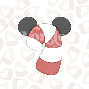 Mouse Ear Candy Cane Cookie Cutter