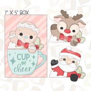 Christmas Cup of Cheer Set of 2 Cookie Cutter- Christmas Cookie Cutters