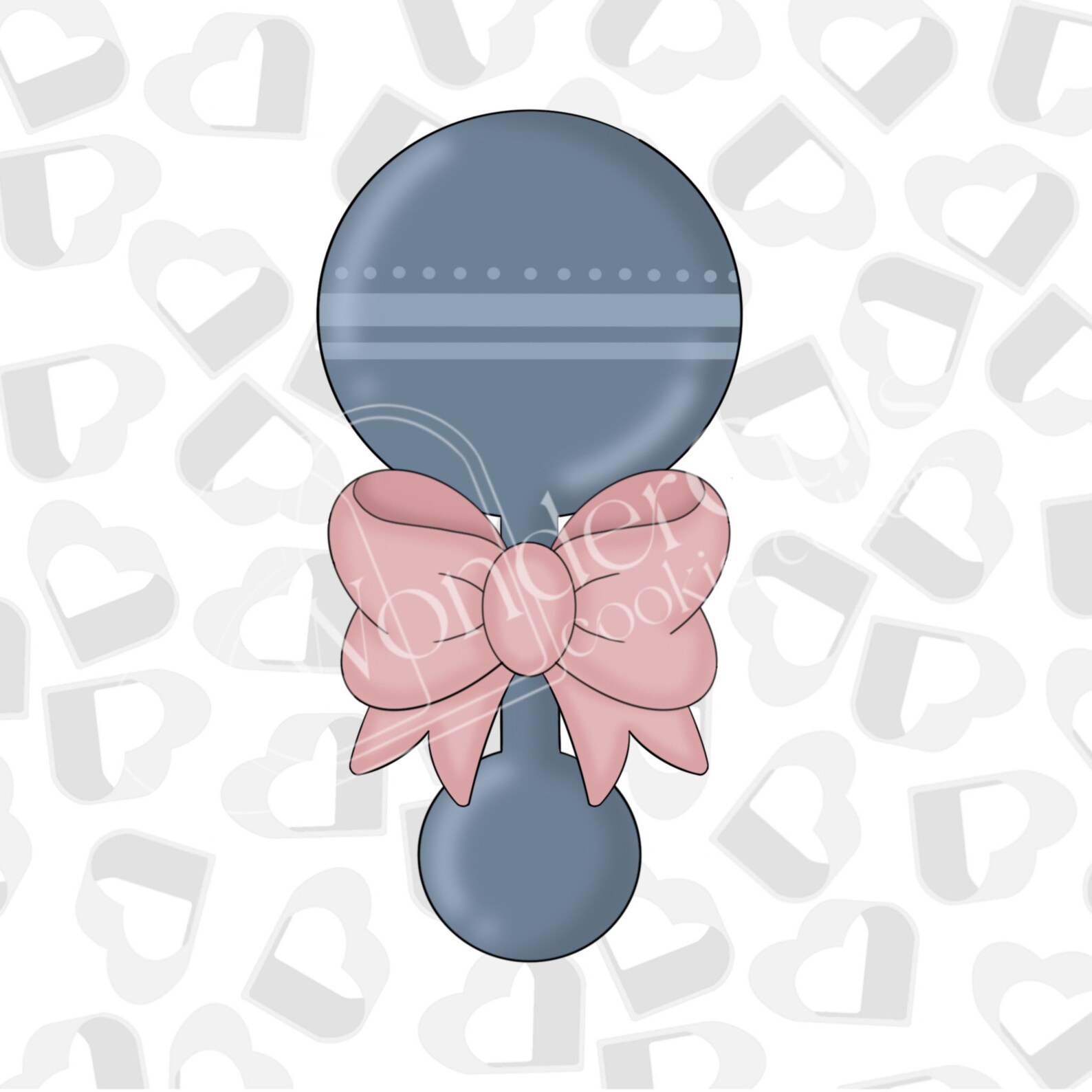 Baby Rattle With Bow Cookie Cutterbaby Shower Cookie Cutter Etsy