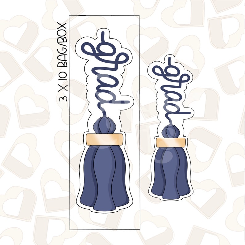 Long Grad Tassel Cookie Cutter Graduation Cookie Cutters Etsy