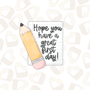 Notepad with Pencil Cookie Cutter- Back to School Cookie Cutters- School Cookie Cutters