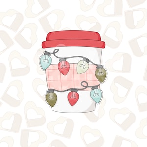 Light Coffee Cup Cookie Cutter- Christmas Cookie Cutters