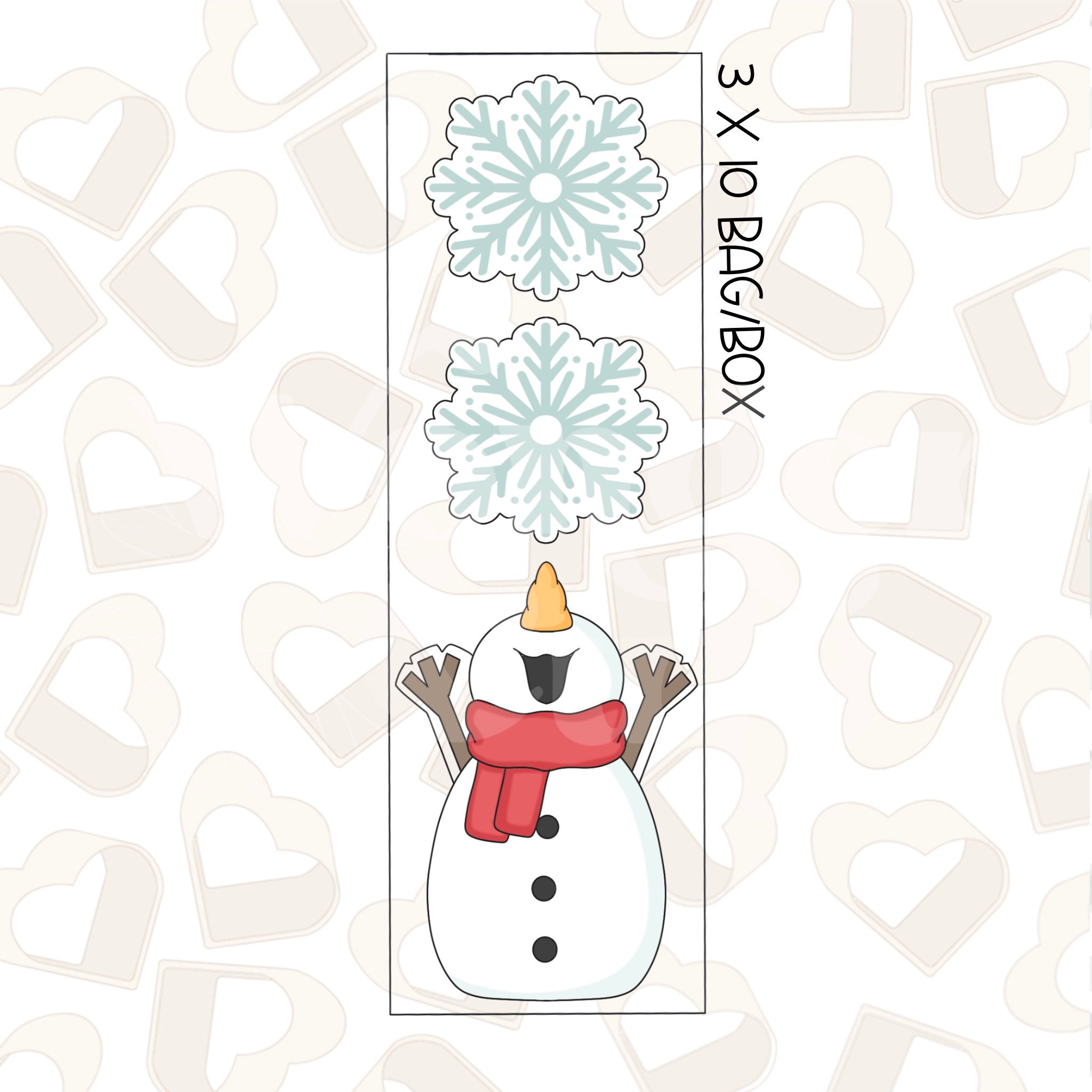 Happy Snowman Set of 2 Cookie Cutter- Christmas Cookie Cutters