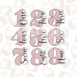 Worded Number- Cookie Cutters-1 thru 9 cookie cutters