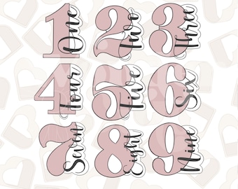 Worded Number- Cookie Cutters-1 thru 9 cookie cutters