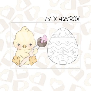 Painting Chick with Egg Cookie Cutter Set- Set of 2- Easter Cookie Cutters