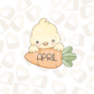 Chick With Carrot Cookie Cutter- Easter Cookie Cutter- Easter Cookie Cutters