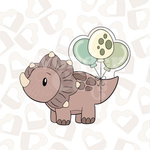 Balloon Triceratops Dinosaur Cookie Cutter