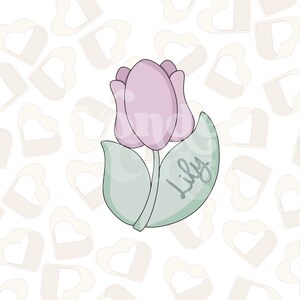 Tulip Name Plaque Cookie Cutter - Easter Cookie Cutter