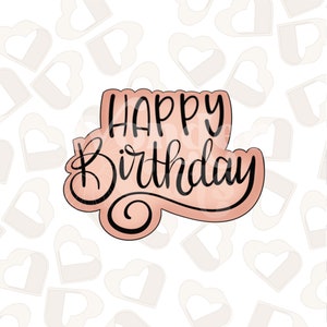 Happy Birthday Plaque Cookie Cutter