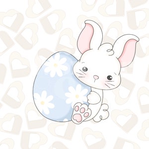 Bunny Holding Easter Egg Cookie Cutter- Easter Cookie Cutter- Easter Cookie Cutters