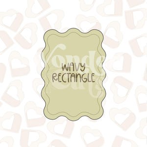 Wavy Rectangle Cookie Cutter- Shape Cookie Cutters- Plaque Cookie Cutters