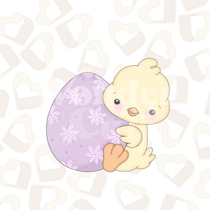 Chick Holding Easter Egg Cookie Cutter- Easter Cookie Cutter- Easter Cookie Cutters