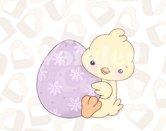 Chick Holding Easter Egg Cookie Cutter- Easter Cookie Cutter- Easter Cookie Cutters