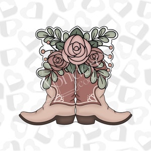 Floral Boots Cookie Cutter