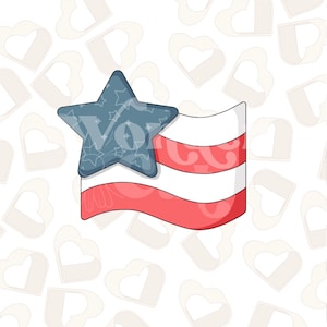 Star Waving Flag Cookie Cutter-Fourth of July Cookie Cutter