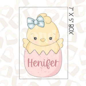 Girly Happy Chick In Egg Set of 2 Cookie Cutter - Easter Cookie Cutter