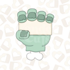 Zombie Hand Plaque Cookie Cutter - Halloween Cookie Cutters