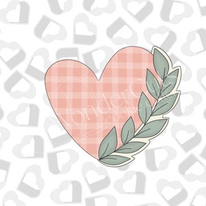 Greenery Wonky Heart- Cookie Cutter-Valentine&#39;s Day