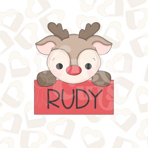 Reindeer Name Plaque Cookie Cutter- Christmas Cookie Cutters
