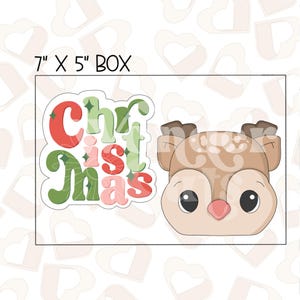 Christmas Reindeer Set of 2 Cookie Cutters- Christmas Cookie Cutters - Winter Cookie Cutters