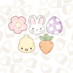 Easter Basics Cookie Cutters- Set of 5- Easter Cookie Cutters- Easter Cookie Cutters