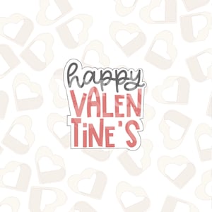 Happy Valentine&#39;s Plaque Cookie Cutter- Valentine&#39;s Day Cookie Cutter