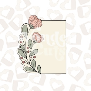 Floral Rechteck Plaque Cookie Cutter