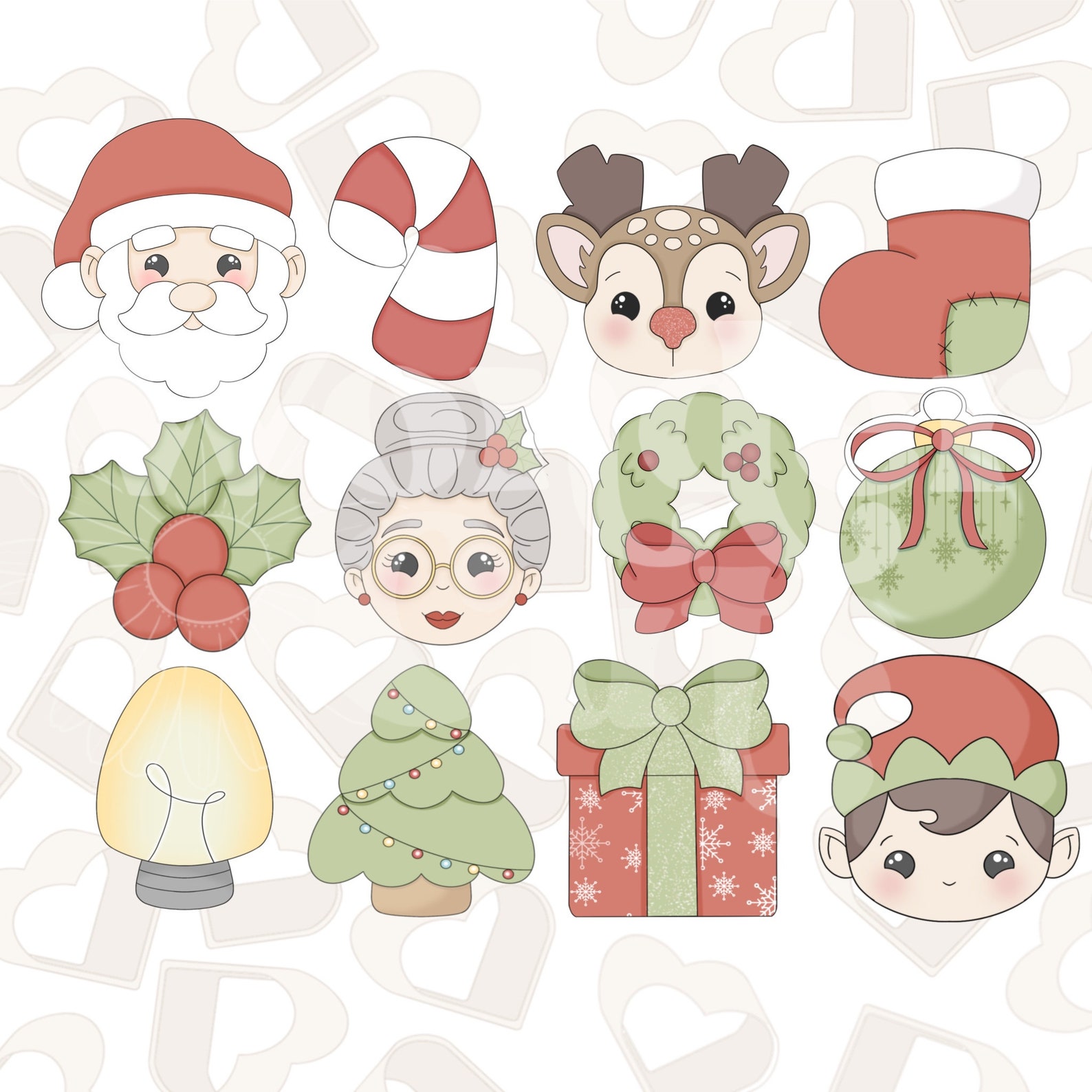 Classic Christmas Advent Calendar Cookie Cutters Set of 12 Etsy