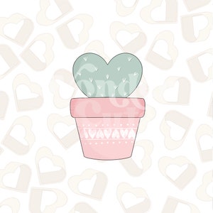 Heart Plant Cookie Cutter- Valentine&#39;s Day Cookie Cutter