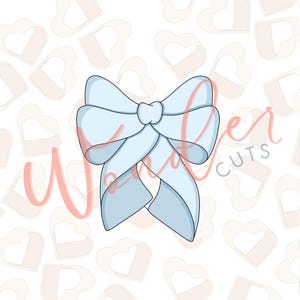 Girly Bow 2 Cookie Cutter- Princess Cookie Cutter - Bow Cookie Cutter