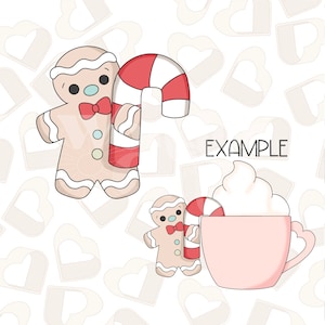 Candy Cane Gingy Mug Hugger Cookie Cutter- Christmas Cookie Cutters