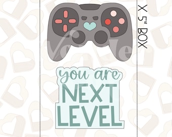Gamer Valentine Set of 2 Cookie Cutter - Valentine&#39;s Day Cookie Cutters