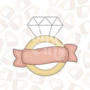 Wedding Ring with Banner Cookie Cutter