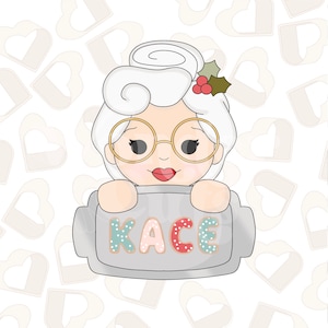 Mrs. Claus Name Plaque Cookie Cutter- Christmas Cookie Cutters